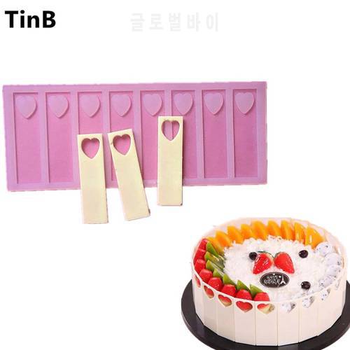 9cm hollow heart DIY Silicone Chocolate Mold Bakeware Birthday Cake Cookie Decorating Tools Chocolate Mould Stencil Muffin Pan