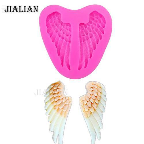 3D Angel wings chocolate cake decorating tools DIY Bird feathers fondant silicone mold Clay Resin sugar Candy Sculpey T0227