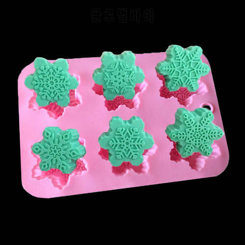 1pcs Snowflake Shape High Temperature Silicone Baking Cake Ice Cream Moon Cake Mold Soap Making Molds Of Different Shapes