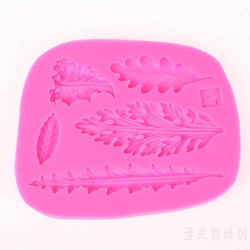 3D Different shapes of leaves chocolate Party cake decorating tools DIY baking fondant silicone mold F0425