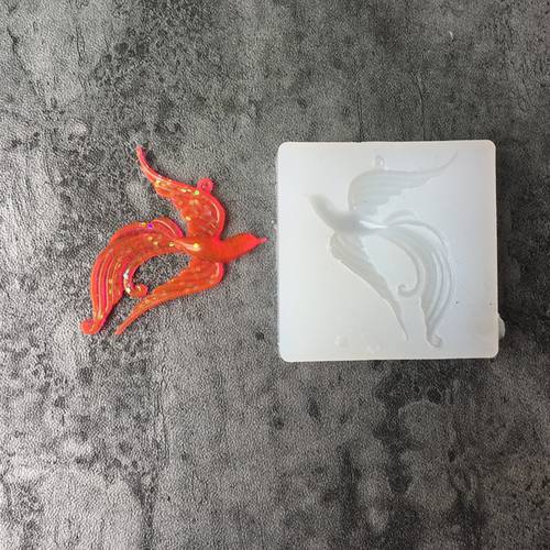 Phoenix Shape Silicone Mold Necklace Pendant Resin Jewelry Making Mould DIY Hand Craft