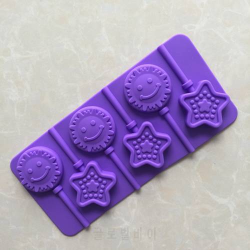 1 PCS Sun Star Shapes Silicone Lollipop Molds Chocolate Candy Baking Tools Cake Decorations Accessories E388