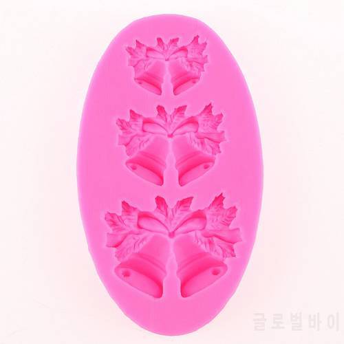Free shipping 3 Christmas bells chocolate Candy Cookie cake decorating tools DIY baking fondant silicone mold FT-0469