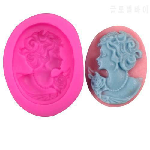 Beauty head Shaped DIY fondant silicone mould form chocolate jelly pastry candy cake cupcake decoration kitchen clay tools F0208