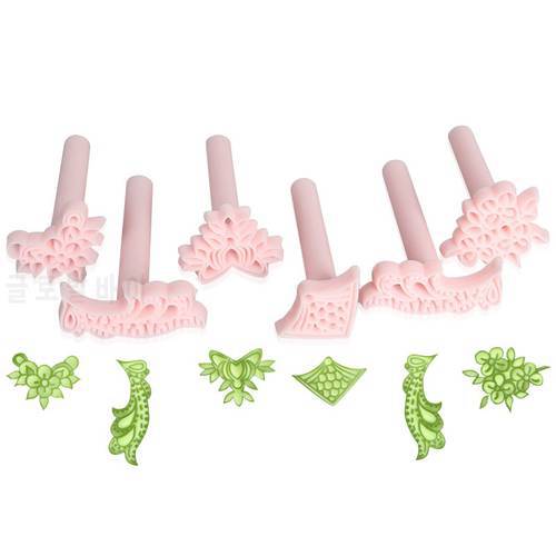 6 Pcs Cake rose flower Plunger Fondant Decorating Sugar Craft Mold Cutter Tools