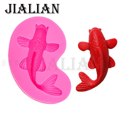 HOT Selling 3D Marine life fish Mould DIY Fondant silicone molds Kitchen Cake decoration Mold for Chocolate Baking Tools T0536