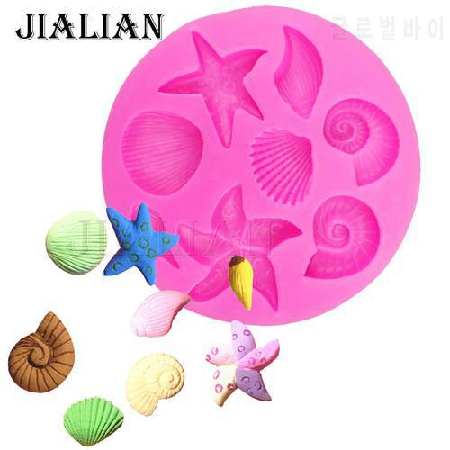 Shells starfish conch cake decorating tools DIY sea star silicone molds Sugar Chocolate molds for cupcakes T0240