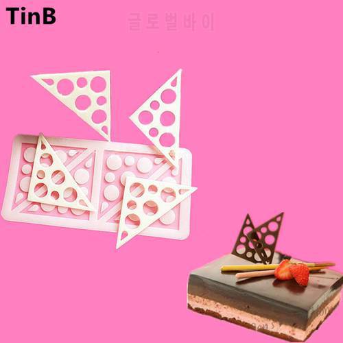 2019 Triangles Silicone Cake Mold Sugar Craft Fondant Mould Chocolate Molds Baking Tools For Cakes Birthday Cake Border Stencil