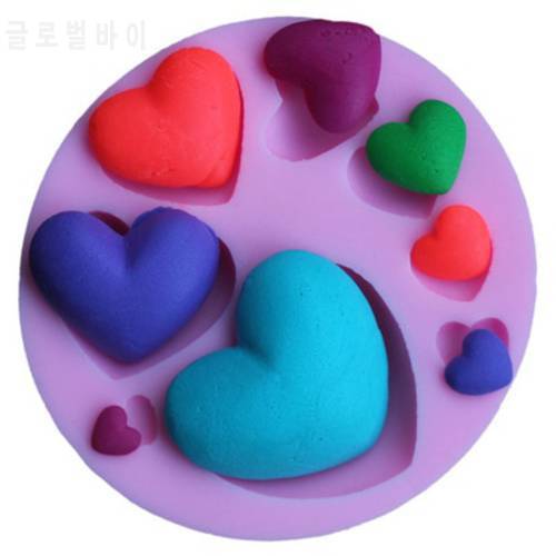 3D Silicone Loving Heart Shaped Baking Mold Fondant Cake Tool Chocolate Candy Cookies Pastry Soap Moulds D036