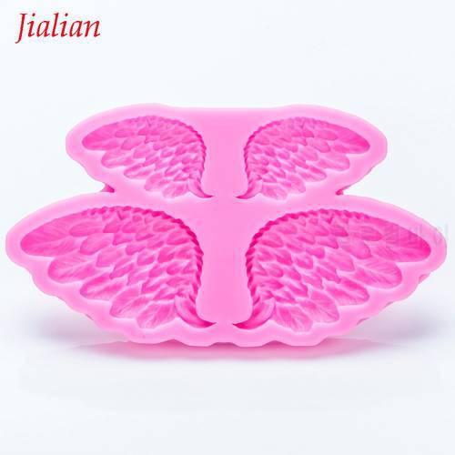 Jialian Goose feather Angel Wings Silicone Mold Fondant Cake Decorating Tools Sugarcraft Chocolate Candy Clay Moulds FT-0955