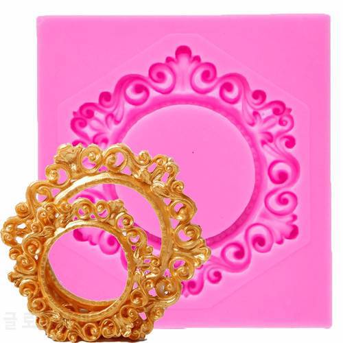 Frame lace pattern Silicone mold fondant mold cake decorating tools chocolate gumpaste mold T0988