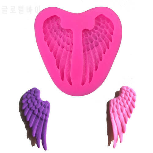 Angel wings Shape 3D fondant cake silicone mold for polymer clay molds chocolate pastry candy Clay making decoration tools F0227
