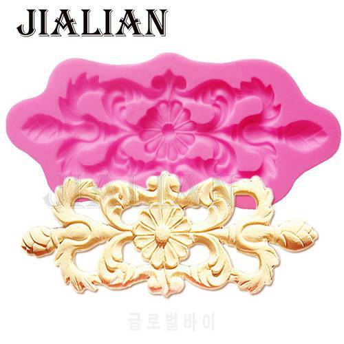 Flowers vine lace border silicone mold for cake decorating tools formas de silicone Clay Resin sugar Candy Sculpey T0926
