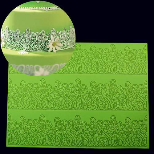39*29CM BIG size Flower Cake Mold Decorating Fondant Silicone Mold Sugar Lace Mat Embossing Mold
