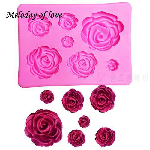 3D Silicone Mold Rose Shape Mould For Soap,Candy,Chocolate,Ice,Flowers Cake decorating tools T1023