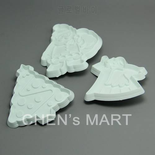 3PCS/SET Christmas day tree plastic Cake Plunger Cutter Santa Claus Ghost Christmas Tree cookie cutter/fondant mold/cake tools