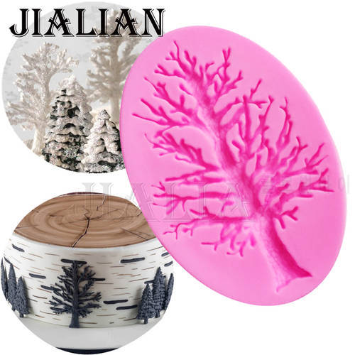 Branches Cake Border Silicone Molds Tree Cupcake Fondant Cake Decorating Tools Chocolate Gumpaste Candy DIY T-0956