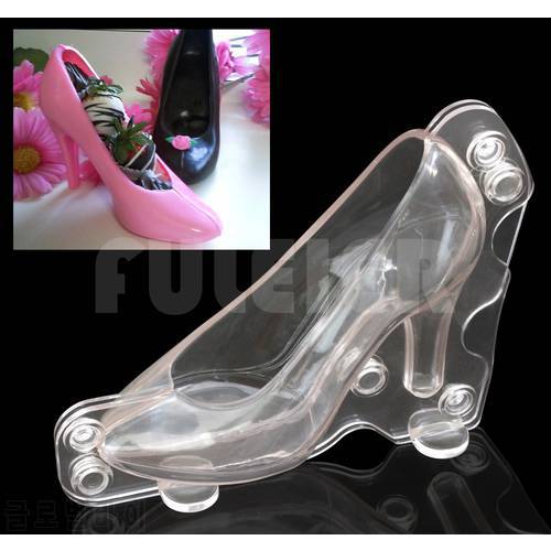 Big Size 3D Lady High heels shoe shape plastic chocolate mold,cake decoration candy jelly polycarbonate mold pastry baking tools