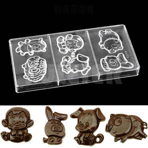 Cartoon shape confectionery chocolate molds,pastry supplies baking dish polycarbonate chocolate mold making pastry candy tools