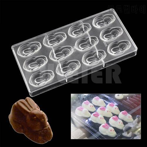 Rabbit shape polycarbonate candy chocolate mold DIY lovely sugar cake chocolate Confectionery tools baking pastry chocolate mold
