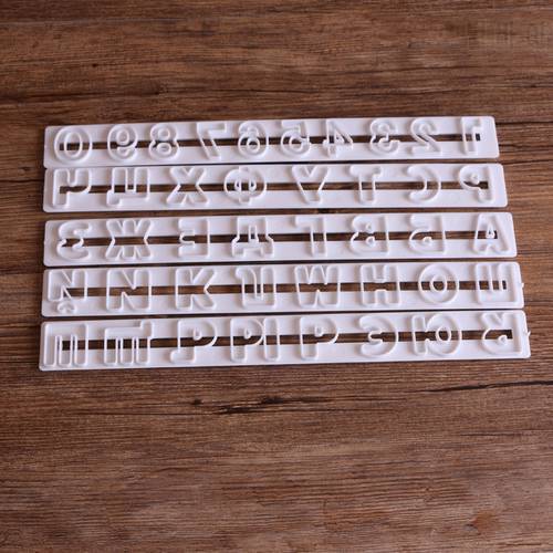 Cake Tool 1 set=5 pcs Russian Alphabet Letters & Numbers Funky Stencil Cutter Set Biscuit Stamp Mould Tool Pastry