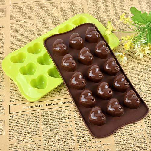 15 Love Heart Fondant Cake Molds Soap Chocolate Mould For The Kitchen Baking