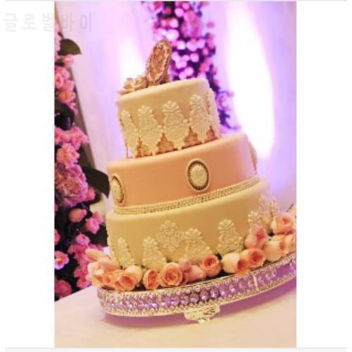 Dameter26/31cm Mirror Glass Diamond Cake Stand Cake Pan Plate Crystal Tray Pastry Pallet Wedding Decor Wedding Cake Stand DGP09