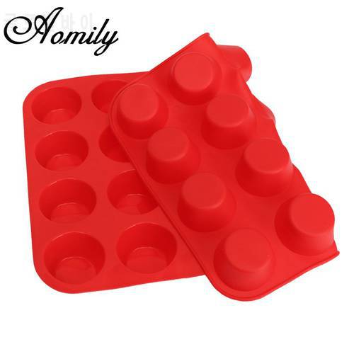 Aomily Muffin Cup 24 Cavity Silicone Soap Cookies Cupcake Bakeware Pan Tray Mould Home DIY Cake Tool Mould Baking Pastry Tools