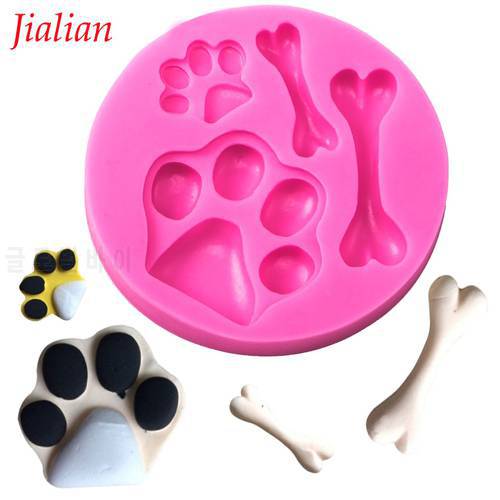 Dog a bonShaped DIY fondant cake silicone moulds chocolate jelly pastry candy cupcake decoration kitchen clay Baking tools F0199
