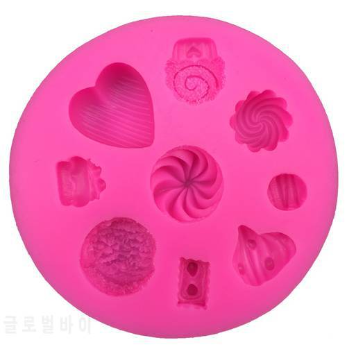 DIY ice cream heart shaped fondant silicone mold kitchen baking chocolate pastry candy making cupcake decoration tool FT-0081