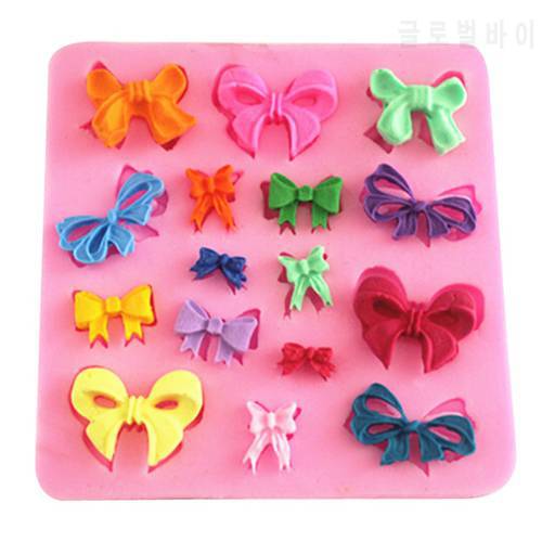 Beautiful bowknot shape fondant silicone mold kitchen baking chocolate pastry candy Clay making cupcake lace decoration FT-0095