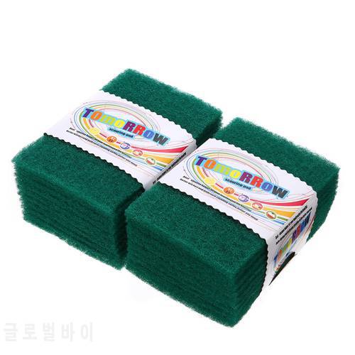 20pcs Green Dish Clean Sponge Kitchen Bowl Dishwash Clean Scrub Cleaning Pads For Household Cleaning Washing Supplies