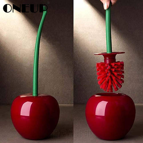 ONEUP Creative Lovely Cherry Shape Toilet Brush For Household Lavatory Cleaning Tool Washroom Set Bathroom Toilet Cleaning Brush