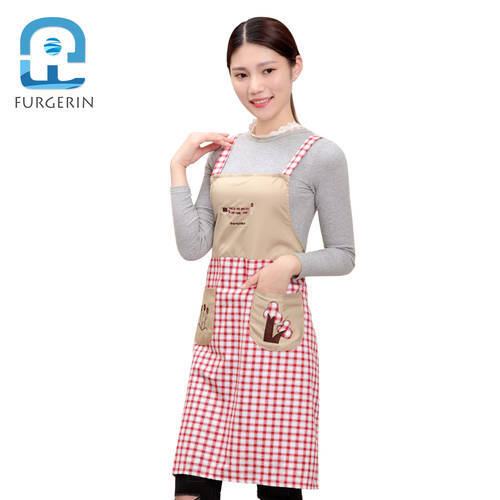 FURGERIN Kitchen Apron Men Waterproof anti-oil cooking apron barista Waist Aprons for Woman kitchen accessories baking checked