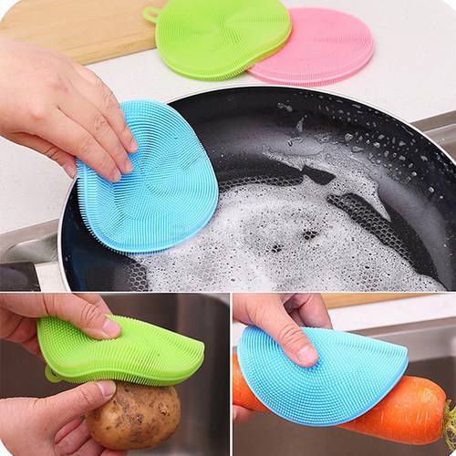 NEW Magic Cleaning Brushes Silicone Dish Bowl Scouring Pad Pot Pan Easy To Clean Wash Brush Cleaning Kitchen