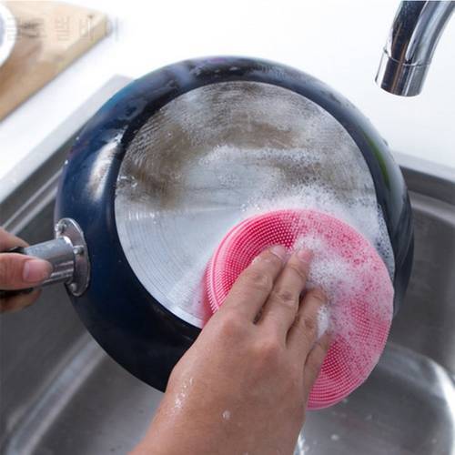 5pc Magic Multifunction Cleaning Brushes Scouring Pad Silicone Dish Bowl Dish Sponge Kitchen Pot Cleaner Kitchen Cooking Tool