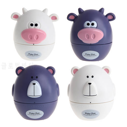 Fashion Design New Bear Cow Timer Mechanical Wind Up 60 Minutes Kitchen Gadget elty