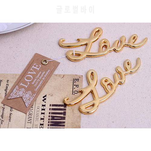 100pcs 2015 NEW ARRIVAL+Best Quality Chrome Love Bottle Opener Wedding&Bridal Shower Favors and Gift For Guest Silver Gold Color