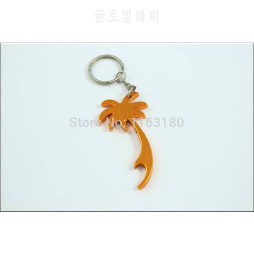 480 pcs/lot palm tree shape keychains beer can bottle opener key ring promotion gift free shipping