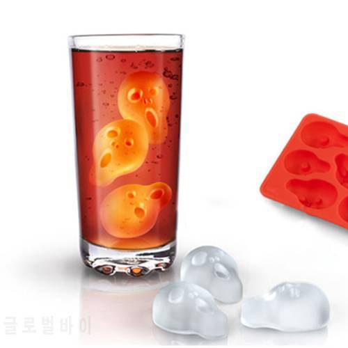 Funny Halloween Silicone Screaming Whiskey Drinking Ice Trays Ice-making Scream Ice Lattice Ice Cube Tray Mold Popsicle Maker