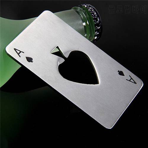 1pcsCreative Poker Shaped Bottle Can Opener Stainless Steel Credit Card Size Casino Bottle Opener Abrelatas Abrebotellas