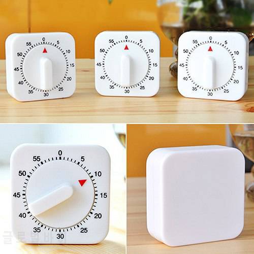 New and hot Novelty White Square 60-Minutes Mechanical Timer Reminder Counting for Kitchen
