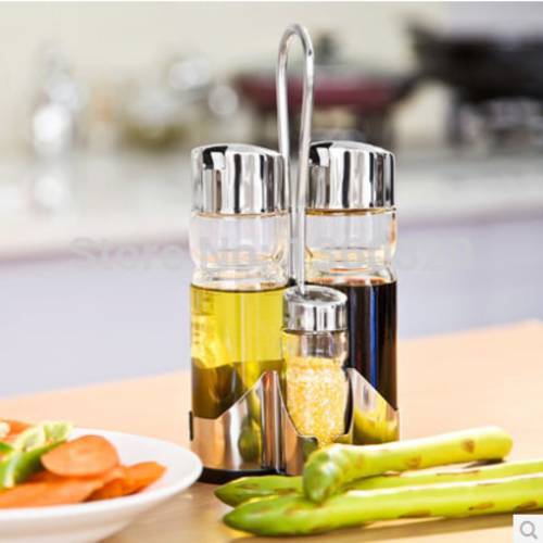 Cooking Tools 4Cruet Sets Salt Pepper Shakers Spice Oil Temperos Glass Bottle Condimentos Galheteiro kitchen Accessory Bakeware