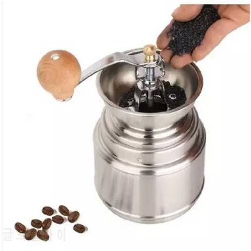 FeiC 1pc Stainless Steel Hand grinder ceramic core coffee beans grinder mill Adjustable thickness degree Washable