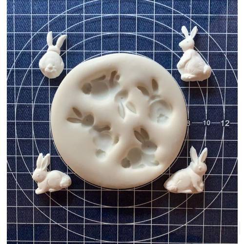 Cake Tools rabbit bunny Easter animal silicone mold Decorating Cupcake decorating Gumpaste fondant tool mould