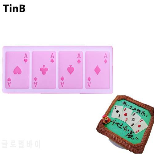 Playing cards Shaped Chocolate Candy Mold 3D Fondant Silicone Moulds Chocolate Cake Decoration Molds Birthday cake Baking Tools