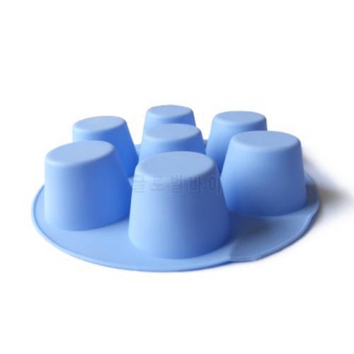 Creativity 7 Cavities Silicone Baking Cups Silicone Muffin Cups Molds Round Shape Funny Silicone Cake Mold 2018 New K061