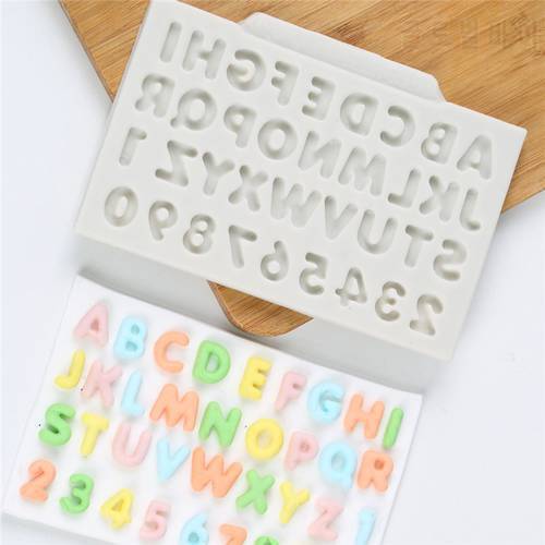 English Alphabet/Numeral Fondant Cake Silicone Mold Chocolate Candy Molds Cookies Pastry Biscuits Mould DIY Cake Baking Tools