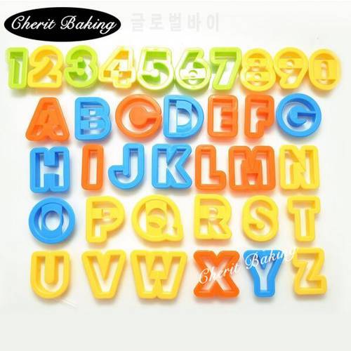 Easy Cutter Capital Letter Alphabet Number Cookie Cutter Set Cake Tool Decorating Fondant Press Pastry DIY