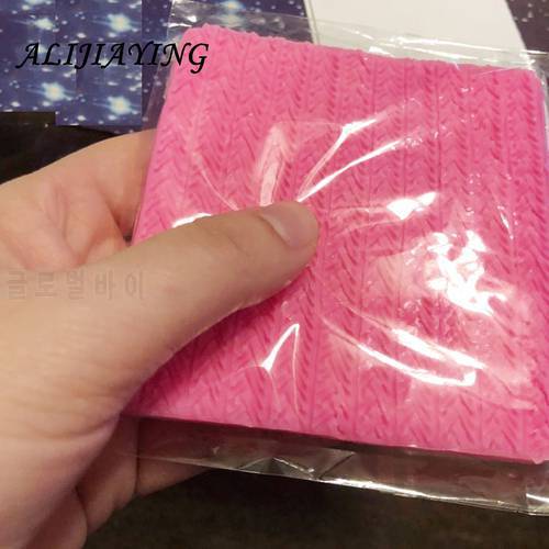 1Pcs DIY Lace mat Cake border Silicone Mold Needle Knitting Wool Texture Fondant Cake Decorating Sugar Craft Mold D1117